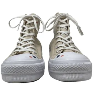 Converse Chuck Taylor Platform Beige Tan Embroidered Floral Flower Womens 11 thumbnail 2