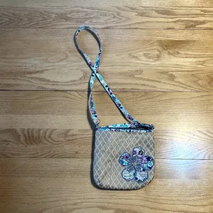 Vera‎ Bradley Penelope Garden Beach Crossbody Tan Bag Purse thumbnail 2