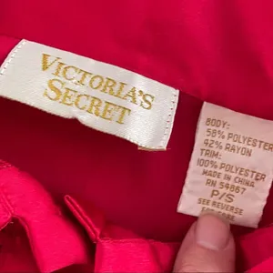 Vintage Gold Label Victoria’s Secret Red Lace Satin Night Shirt Pajamas S thumbnail 7
