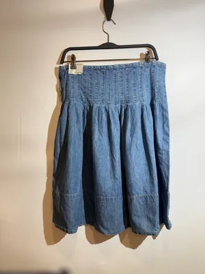 NWT Free People We The Free Peyton Pintuck Denim Midi Skirt Size 6 thumbnail 9
