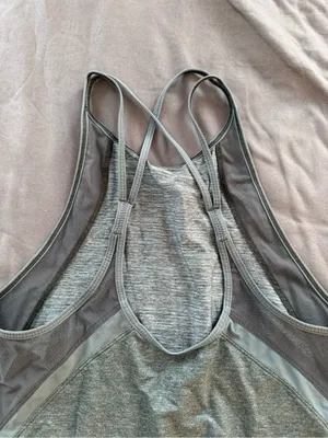 lululemon athletica Green and Gray Strappy Racerback Tank thumbnail 7