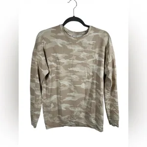 Athleta Studio to Street Camo Sweatshirt Womens S Oatmeal Beige 432058‎ thumbnail 3