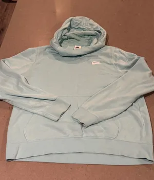 Nike Women's Light Aqua Pullover Hoodie Sweatshirt‎ Size Large thumbnail 1