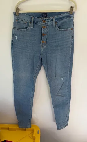 J. Crew Light Wash high raise Skinny Button-Fly Jeans 31 thumbnail 1