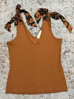 Maeve by Anthropologie The Rafaela Bow-Tie Tank size Large thumbnail 4