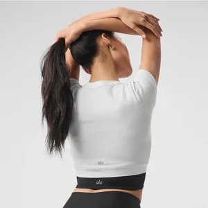 Alo Seamless Ribbed Cropped Serene Short Sleeve thumbnail 6