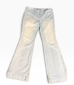 Laurie Felt Silky Denim Flare Jeans 1X Tall Light Wash Wide Hem Pockets thumbnail 1