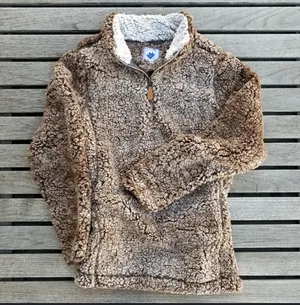 Simply Southern Women's Brown Sherpa 1/4 Zip Jacket thumbnail 1