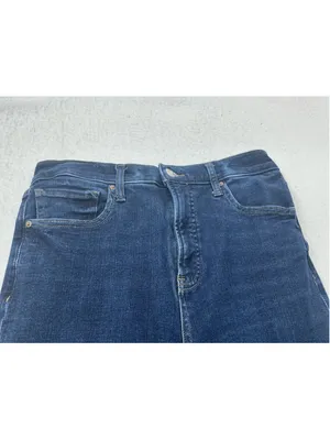 Woman’s Express 90s Slim Super High Rise Blue Denim Jeans 8 short Solid thumbnail 3