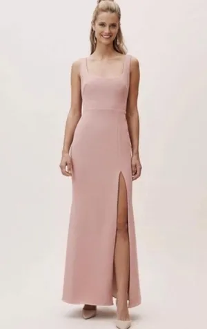 x Anthropologie Adena Side Slit Maxi Dress in Blush rose Pink thumbnail 1