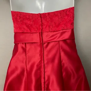 Vintage Jessica‎ McClintock for Gunne Sax Prom Dress Homecoming Strapless Red 3 thumbnail 10