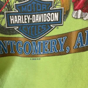 Harley Davidson Y2K Neon Lime Green Alabama Graphic Tee Shirt Size Small thumbnail 6