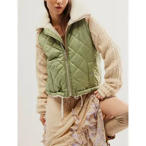 Free People Blank NYC Going Public Jacket Warm Puffer Chunky Cable Sweater Knit thumbnail 3