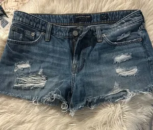 Lucky Brand Blue Distressed Jean Shorts thumbnail 1