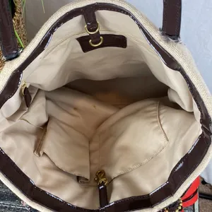 Coach Tan & Brown Wool Blend Striped North South Tote Bag thumbnail 6
