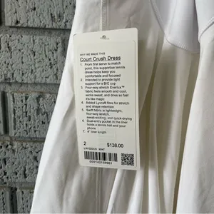 NWT Lululemon Court Crush Dress White Size 2 thumbnail 7