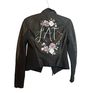 Women's S Andrew Marc New York Womens Black Leather Off Center Zip Jacket Coat p thumbnail 5
