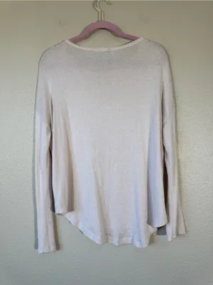 Quince Cream Slouchy Sweater Womens M Casual Minimalist Spring Beachy Classic thumbnail 2