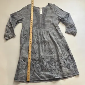 S Tommy Bahama ST. LUCIA SPLIT NECK LINEN-BLEND MINI DRESS IN BLUE thumbnail 5