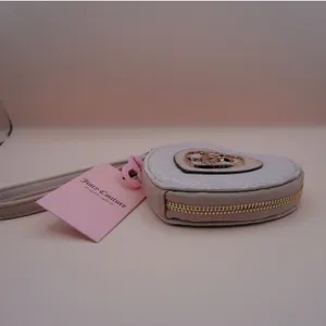 Juicy Couture Call It A Classic‎ Heart ZA Coin Purse Sandstone Logo Wristlet NEW thumbnail 4