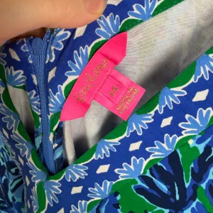 Lilly Pulitzer Addison‎ Floral Maxi Dress Size 14 Abaco Blue Turtle Awe Preppy thumbnail 7