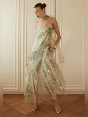 NWT Caara Melody Few Moda Maxi Dress size XS Green mint blossom floral thumbnail 4