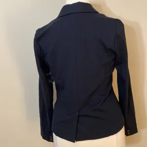 ModCloth Black Stretch Knit Shawl Collar Blazer business casual office jacket thumbnail 7