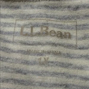 L.L. BEAN women’s plus size 1X striped pullover long sleeve tee grey and ivory thumbnail 6