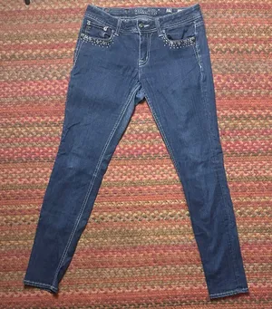 Miss Me Rhinestone Dark Wash Skinny Jeans thumbnail 1