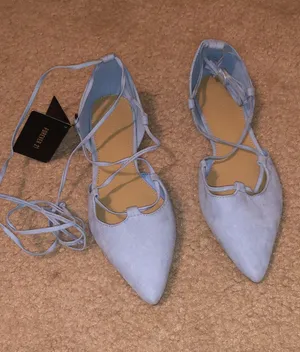 Blue lace up flats NEW Size 7.5 thumbnail 1