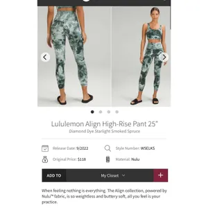 Lululemon Align High-Rise Pant 25" Diamond Dye Starlight Smoked Spruce 4 women thumbnail 2
