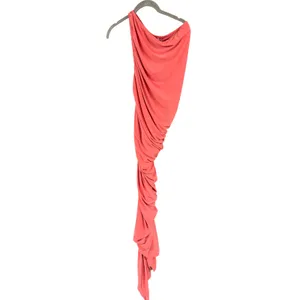 Norma Kamali Diana Ruched One-Shoulder Gown Papaya Size Small Peach Pink thumbnail 4