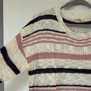 eesome Cream, Pink & Black Striped Scoopneck Sweater thumbnail 3