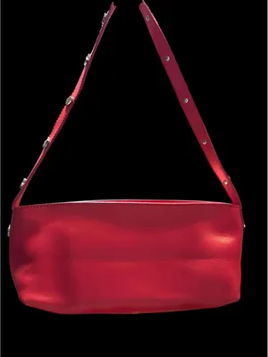 Furla Red Leather Shoulder Bag with Studded Strap thumbnail 2