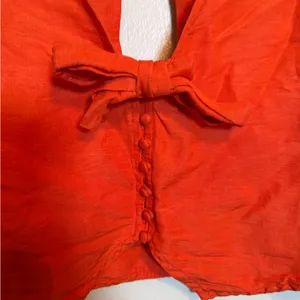 Anthropologie Maeve Tie Front‎ Cropped Blouse thumbnail 4