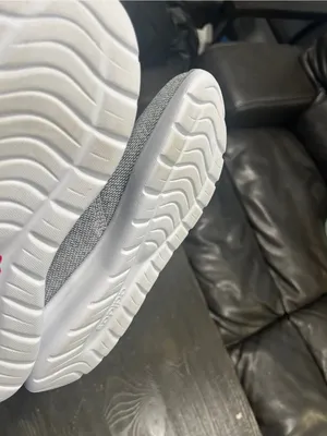 adidas White and Light Gray Knit Runner Sneakers thumbnail 7