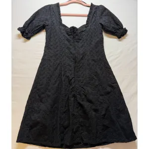 Lulus Dress Womens Small Black Eyelet Puff Sleeve‎ Mini Cottagecore Boho thumbnail 6