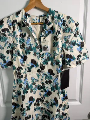 Tuckernuck Blue‎ Blooms Linen Maxi Dress Size XS Floral Coastal Vacation thumbnail 13