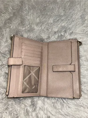 Michael Kors pebbled leather wristlet wallet pinkish tan with gold-tone hardware thumbnail 8