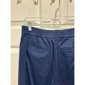 Lands End Womens Navy Blue Pleated Wide‎ Leg Chino Pants Sz 10 High Rise Stretch thumbnail 6