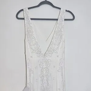 Lulus White Mermaid Beaded Wedding Dress NWT Size Small Sequined Wedding Gown thumbnail 9