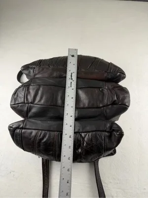 Vintage Genuine Leather Tote Bag Brown Slouchy Made in‎ Mexico thumbnail 7
