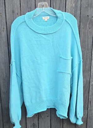 POL Light Blue Crew Neck Sweater thumbnail 1