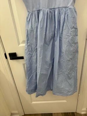 English factory puff sleeve mixed media midi dress thumbnail 12