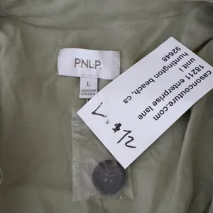 PNLP Sage Green Double Breasted Tie Waist Roll‎ Tab Sleeve Trench Lightweight thumbnail 7