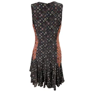 Derek Lam 10 Womens Silk Dress Sz 8 Medallion Print Asymmetric Hem Career Boho thumbnail 4