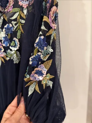 French Connection Navy Embroidered Midi Dress size‎ 6 new without tags thumbnail 4