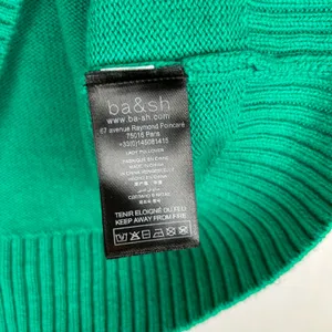 ba&sh Lady Pullover Emerald Green Wool Cotton Layered Knit Sweater US 6 thumbnail 7