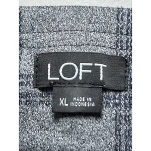 LOFT Gray Plaid Pull On Pants XL Stretch Slim Skinny Office‎ Workwear Y2K thumbnail 4