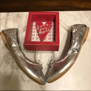 Sam Edelman Felicia Silver Ballet Flats Size 4 thumbnail 2